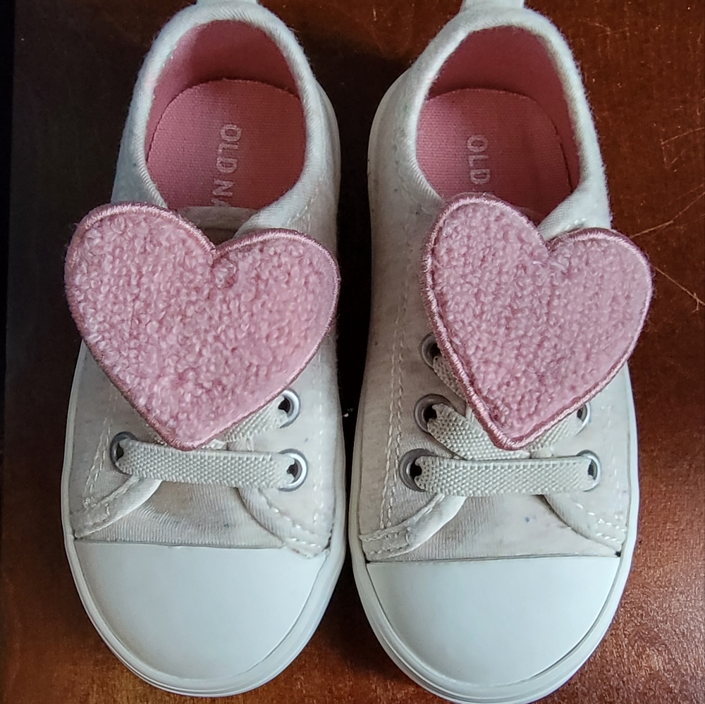 Unisex Heart-Patch Jersey Sneakers for Toddler - pink heart